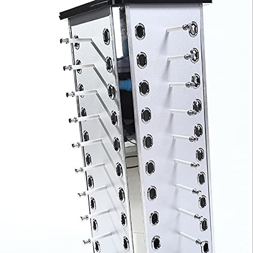 Rotating Sunglasses Eyewear Holder with Mirror 44 Frames 360° Rotating Counter Top Sunglasses Eyeglasses Glasses Organizer Stand Display Rack (Square Sunglasses Rack)