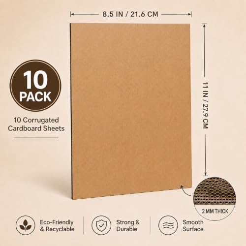Corrugated Pads, Protective Packaging Sheets for Shipping and Moving (cardboard 3.5 * 4.5in 60Pcs) (cardboard 8.5 * 11in 10Pcs) - size: cardboard 8.5*11in 10Pcs