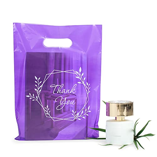 Choice Marts 100 Purple Thank You Bags With Handles 9x12 Merchandise Bags - color: Purple Thank You