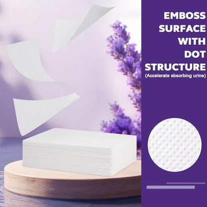 OUMEE Lavender 100 Count Absorbent Commode Pads for Bedside Commode Bucket - size: 9.5*5.1in-Lavender