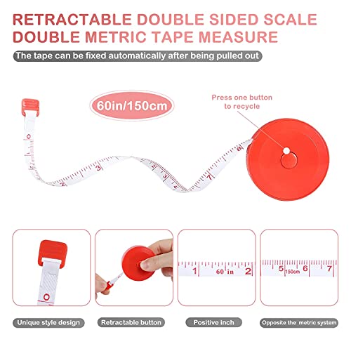 4 Pack Soft Retractable Measuring Tape,60-Inch 150cm,The Cold Green Double Scale Measurement Tape,for Body Measuring Sewing Tailor Cloth Knitting Home Craft Measurements - color: 4 Pack (The cold green)