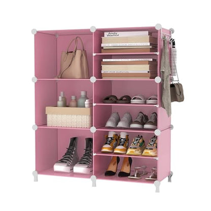 AWTATOS 6 Cube Closet Organizer Storage Shelves, Pink - color: Pink