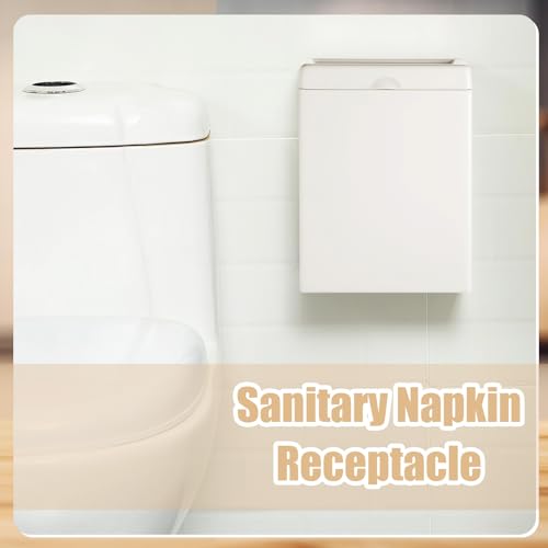 Tioncy 2 Pcs Sanitary Napkin Receptacle Wall Mounted,White - color: White