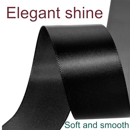1-1/2 Inch Black Ribbon 50Yards – Perfect for Gift Wrapping - color: Black, size: 1-1/2"