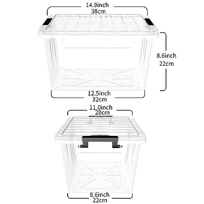 Cetomo 18Qt Plastic Storage Bin, Stackable Storage Box with Lid, Organizer, Container for Home, Office, Drom, PP, BPA-Free, Nestable, Clear, 18Quart-4 Pack - size: 18Qt*4