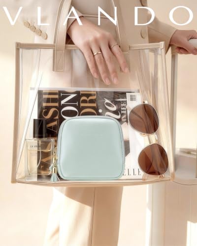 VLANDO 2-Layer Jewelry Travel Case for Necklaces,Rings,Earrings - color: Mint Green