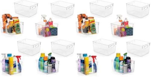 ClearSpace Clear Plastic Storage Bins – Pantry Organizers & Storage Containers, Cabinet Organizer - Home Organization Must Haves for Kitchen, Laundry Room, Office, Closet, Garage & Freezer (Pack of 2) - size: 16 Pack