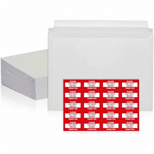 50 Pack 9.5 x 12.5 Inches Rigid Mailers – Self Adhesive Cardboard Envelopes - size: 9.5x12.5"-Pack of 50