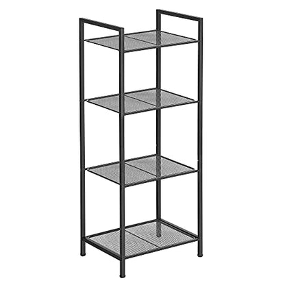 SONGMICS 4-Tier Storage Rack, Bathroom Shelf, Extendable Plant Stand