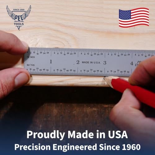 PEC Tools 6" Pocket Rule, Inch & mm, Metric Equivalent Chart on Back, 5pcs - color: Metric Equivalent Chart, size: 5