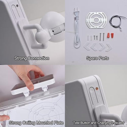 Emergency Exit Sign with Lights Battery backup, 200lm 3Hours Plug in Red Exit Signs with Emergency Lights for Business, Battery Operated,UL 924 AC85-277V - color: White Housing +Red EXIT, size: Round Heads