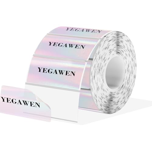 Transparent Thermal Labels Stickers, 2.25 x 1.25 Inch Clear Thermal Labels, Transparent Holographic Pink Direct Thermals Label, Perforation Line Design- 200 Sheets - color: Transparent Pink, size: 2.25"x1.25"