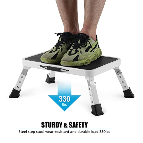 Jocauto Folding Step Stool for Adults, Height-Adjustable Small Step Stool