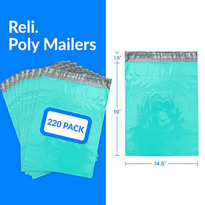 Reli. Poly Mailers 14.5x19" | 220 Count | Self-Sealing Shipping Envelopes