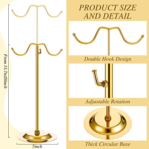 Weysat 4 Pcs Purse Display Stand Adjustable Metal Handbag Holder, Gold - color: Gold