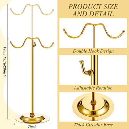 Weysat 4 Pcs Purse Display Stand Adjustable Metal Handbag Holder, Gold - color: Gold