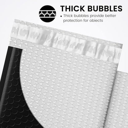 Fuxury Bubble Mailers 6x10" Black Padded Envelopes 50 Pack Usable Size 6x9" - color: Black, size: 6x10" 50PC