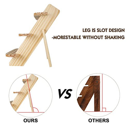 Wooden Display Stand, Tiered Cupcake Stand, 3 Tier Display Stand Riser - color: 2Pcs-Natural-3Tier