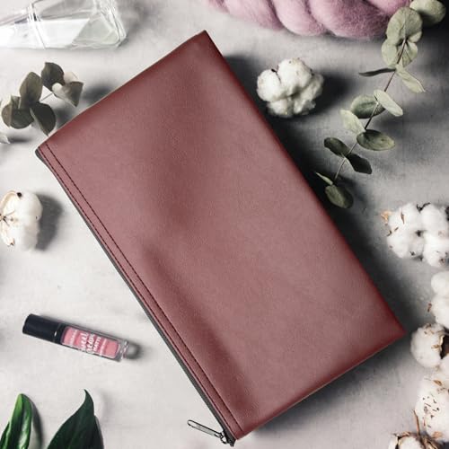Multi-Purpose Zipper Bag, Burgundy, 11 x 6 Inch - color: Burgundy