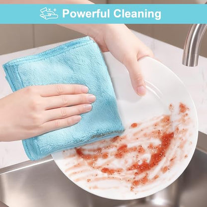 JOYMOOP Microfiber Cleaning Cloth, 18 Piece Set, Medium, Cyan - color: K