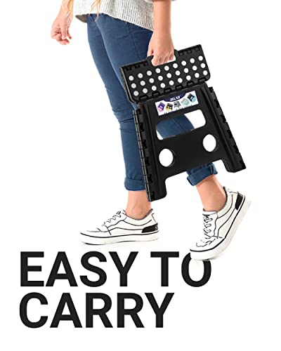 Delxo Folding Step Stool 13 Inch,300 Lbs Step Stool for Adults Black - color: Black, size: 13 Inch