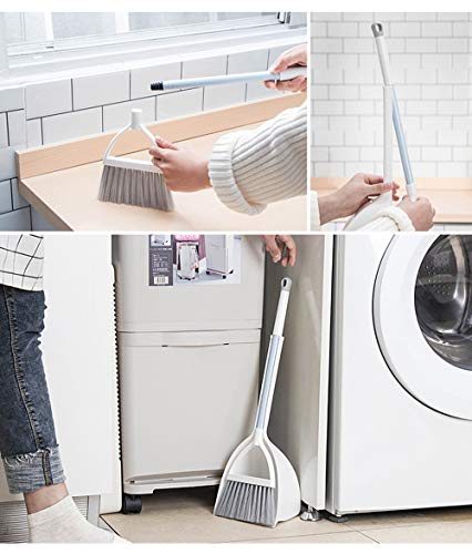 Mini Broom and Dustpan, Home Kitchen Sweeping for Kids(White+Gray) - color: White+gray