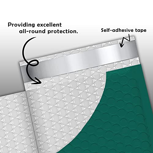 Yens Bulk Green Poly Bubble Mailers 8.5x12 200 Pack Usable 8.5x11 - color: Green, size: 8.5" x 12"