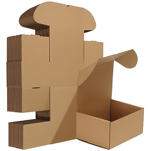 HORLIMER 8x6x4 inches Shipping Boxes Set of 25, Brown Corrugated Cardboard Box Literature Mailer - color: Brown, size: 8" x 6" x 4"