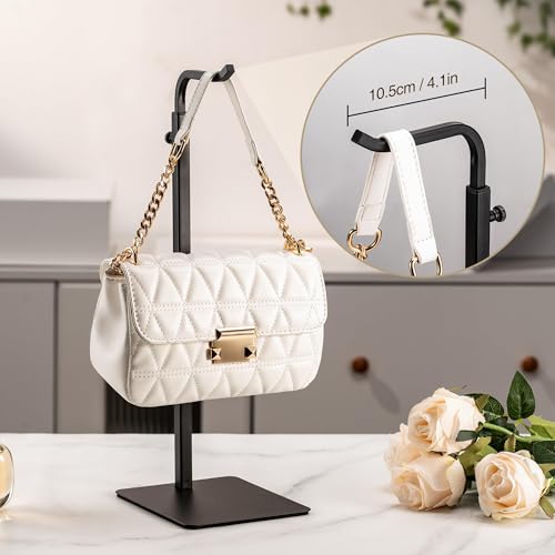 2-Pack Adjustable Tabletop Purse & Banner Display Stands, Black - color: Black