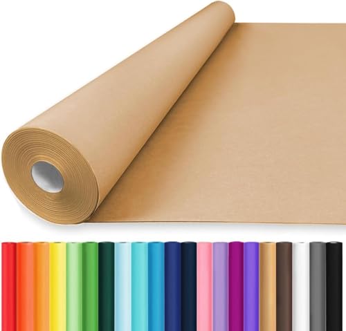 Vanhench Brown Wrapping Paper Roll, 36" x 2400" (200') - color: Brown, size: 36" X 200'