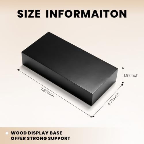Oirlv Solid Wood Minimalism Style Jewelry Display Stand Showcase Jewelry Organizer Black Square Holder (SM05305) - color: SM05305