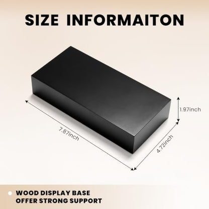 Oirlv Solid Wood Minimalism Style Jewelry Display Stand Showcase Jewelry Organizer Black Square Holder (SM05305) - color: SM05305