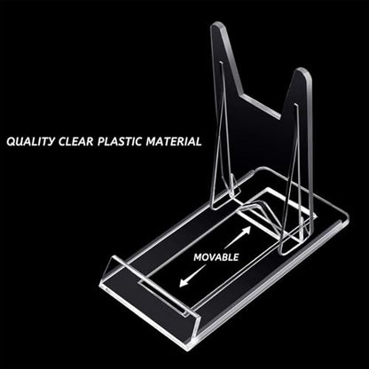 Zonon Acrylic Plate Stands for Display Adjustable Plastic Stand Holders Picture Plate Holders Clear Mini Easels Stands to Display Pictures for Home Office Supplies Festival Party Decoration(20 Pcs)