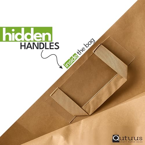 Large Paper Bags with Handles - 300 Pcs 16x6x12 Kraft Paper Bags, Kraft Shopping Bags for To Go, Takeout, Retail, Brown Paper Bags - size: 16x6x12 inches (Pack of 300)