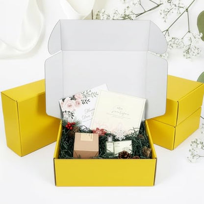 PHAREGE 6 Pack 12x9x4 in Cardboard Shipping Boxes, Lemon Yellow Gift Box - color: Yellow, size: 12x9x4 inch 6 Pack