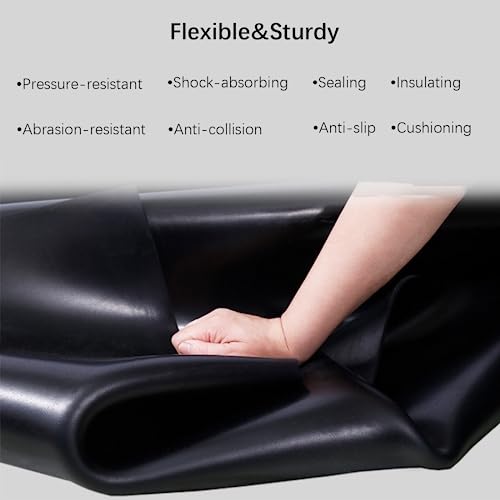 Solid Rubber Sheet Roll 1/8 (.125)" Thick X 12" Wide X 24" Long - size: 12"X24"X1/8, style: No Adhesive