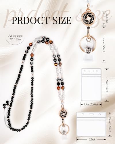 2 PCS Teacher Lanyard for ID Badges and Keys - color: Black&pink