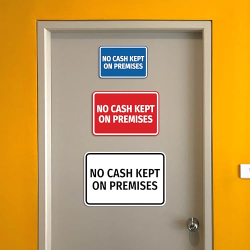 Signs ByLITA Classic Framed No Cash Kept on Premises Sign (Navy Blue/White) - Small (2 Pack) - color: Navy Blue / White, size: Small (4" x 6") 2 Pack