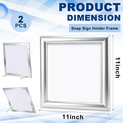 Blulu 2 Pack Aluminum Snap Frame 11 x 11 Inch, Silver - color: Silver, size: 11 x 11 Inch