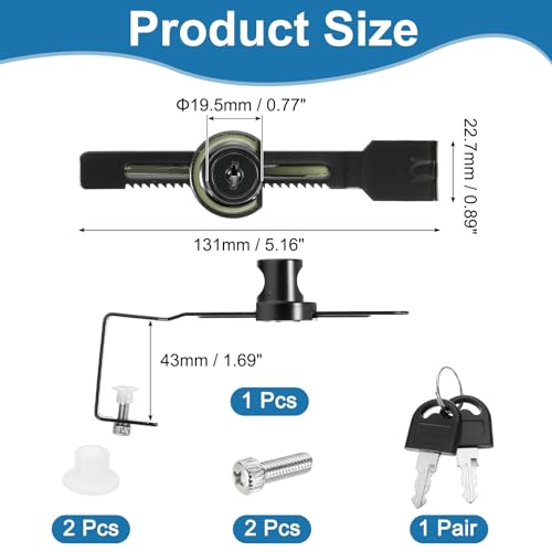1.7" Luminous Sliding Glass Door Ratchet Lock Fit 1.18-1.57" Black - color: Black, size: 1.7"