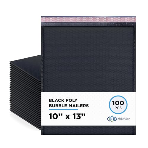 Black Bubble Mailers 10x13, Self Seal Poly Padded Envelopes, 100 Pack Bulk - color: Black, size: 10x13" / 100 Pack