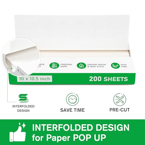 EcoDispose Precut POP UP Deli Paper Sheet, 200 Pack, 10" x 10.5", White - color: White, size: 10“x10.5”