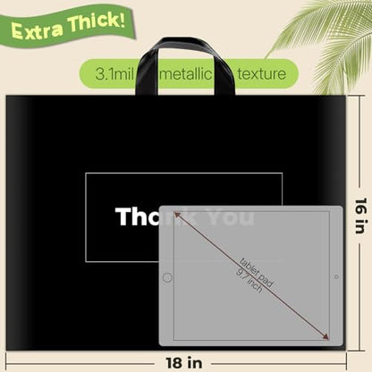 Thickened 50 Pack Thank You Bags for Small Business 18x16inch with Handles - size: 18x16inch