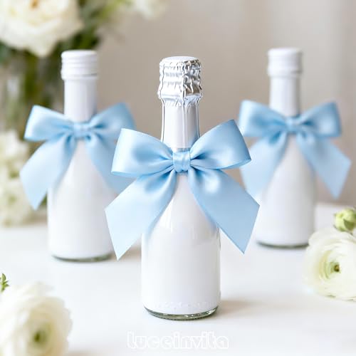 4.5" Baby Blue Satin Ribbon Bows (30 Packs) - color: Baby Blue, size: 4.5 Inch - 30pcs