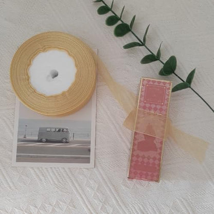 1 Inch x 50 Yards Gold Sheer Organza Ribbon