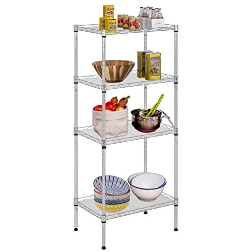 FDW | 4-Tier Wire Shelf | 18" x 12" x 44" | Chrome - color: Chrome, size: 18×12×44