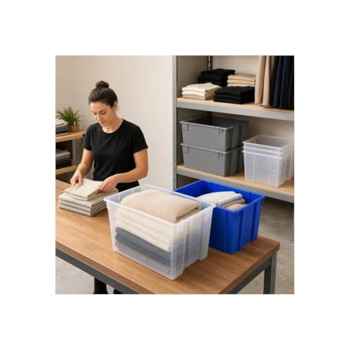 QUANTUM STORAGE SYSTEMS SNT180RD Genuine Stack and Nest Tote, Heavy-Duty Polypropylene Container for Warehouse, Shipping & Storage, 18" x 11" x 6", Red, 6-Pack