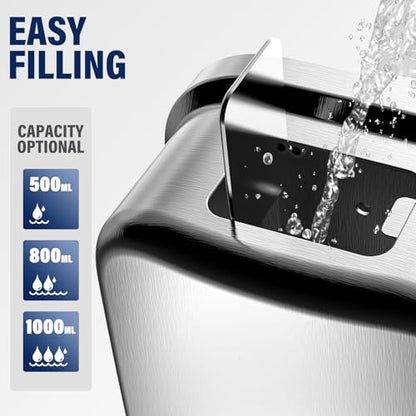 Commercial Soap Dispenser Wall Mount 304 Stainless Steel, Manual Liquid Hand Soap Dispenser for Bathroom Restroom Restaurant Hotel Office, Anti-Leak Pump - size: 1000ml(35oz)