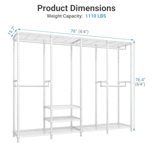 VIPEK V40 Heavy Duty Clothes Rack, Modular Closet System Clothing Rack - color: White, size: V40 Regular