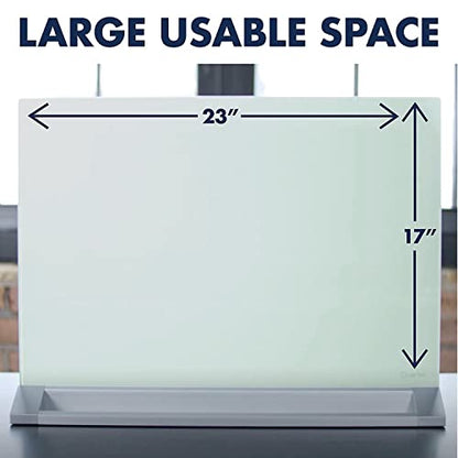 Quartet Glass Whiteboard Desktop Panel, Magnetic, 17" x 23", Dry Erase Surface, Includes Accessory Trays, 1 Marker and 2 High-Power Magnets, White (GDP1723W)